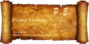 Pisky Efraim névjegykártya